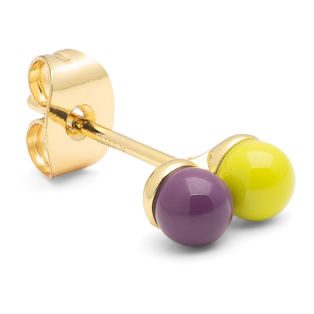 LULU Copenhagen Double Color Ball örhänge 1 st Ear stud, 1 pcs Wild Lime/Purple Harvest