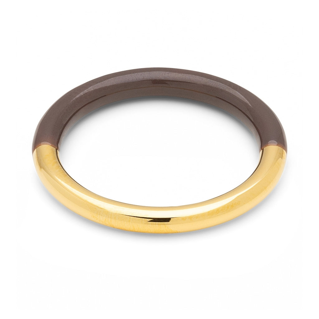 LULU Copenhagen Double Color Ring guldpläterad Rings Cocoa Powder