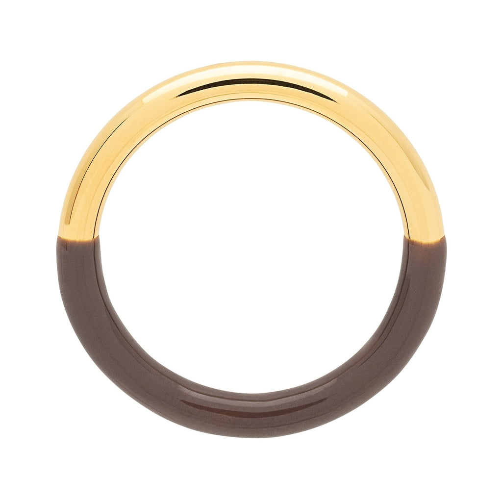 LULU Copenhagen Double Color Ring guldpläterad Rings Cocoa Powder