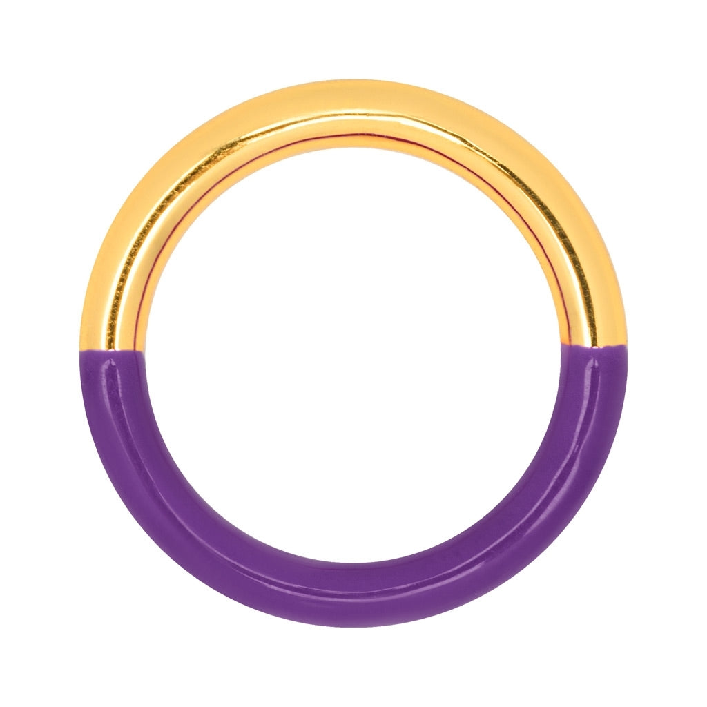LULU Copenhagen Double Color Ring guldpläterad Rings Gold/Deep Purple