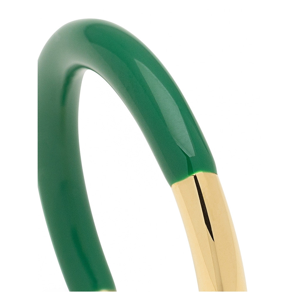 LULU Copenhagen Double Color Ring guldpläterad Rings Gold/Green