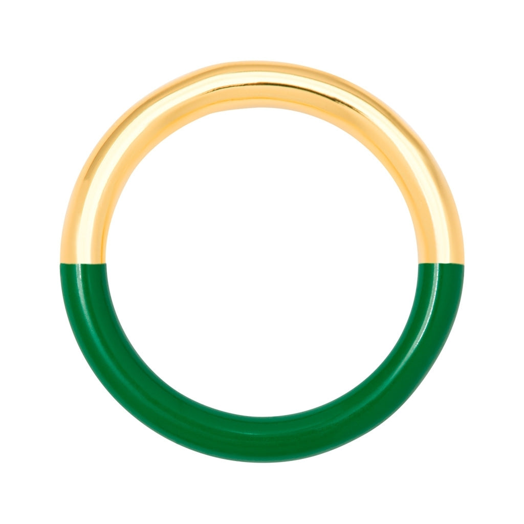 LULU Copenhagen Double Color Ring guldpläterad Rings Gold/Green