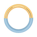 Double Color Ring guldpläterad - Gold/Light Blue