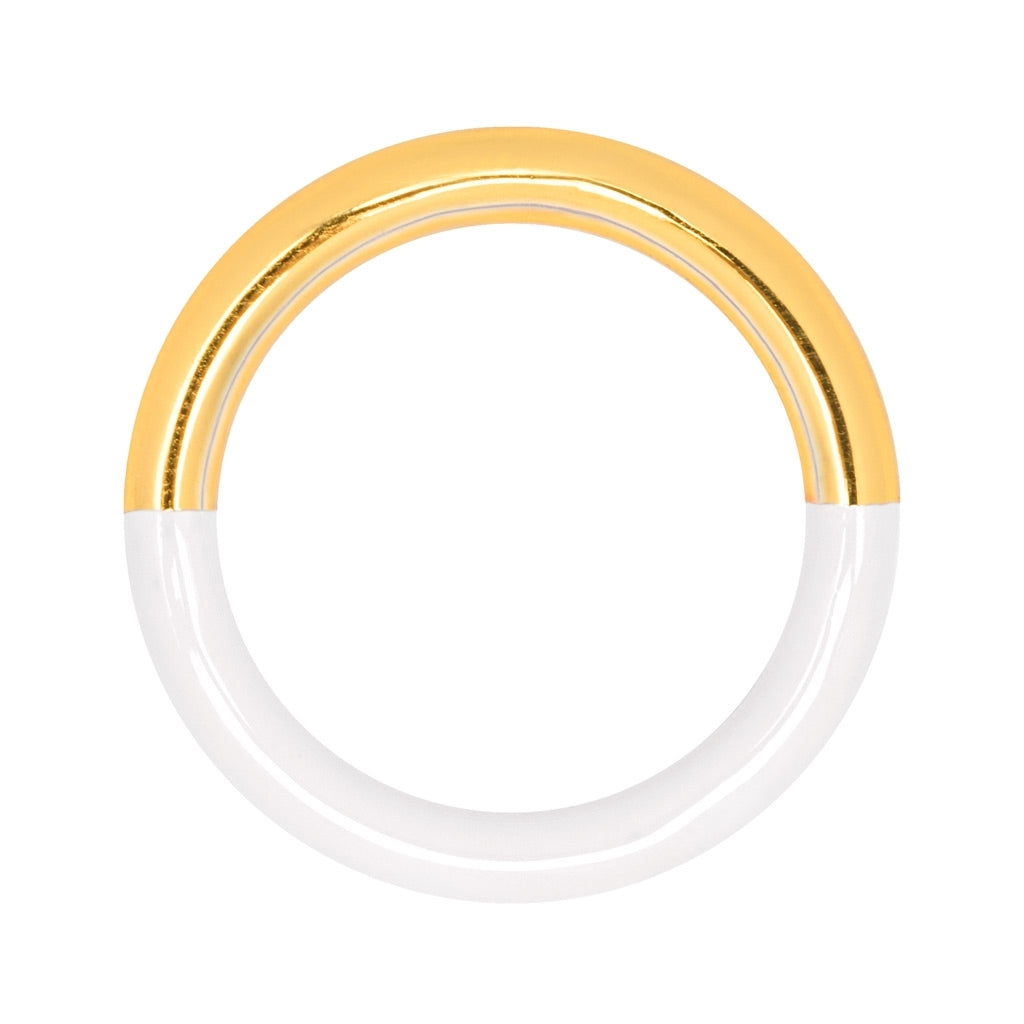 LULU Copenhagen Double Color Ring guldpläterad Rings Gold/White