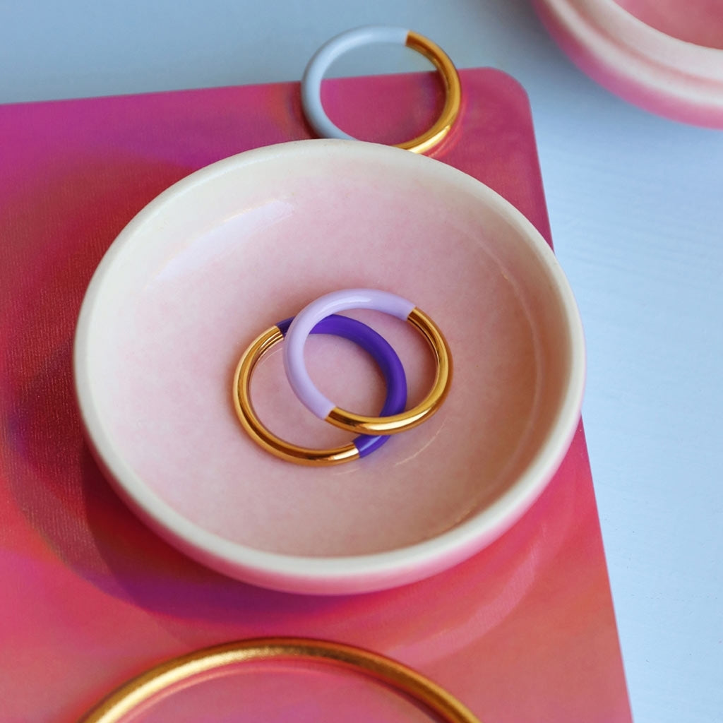 LULU Copenhagen Double Color Ring guldpläterad Rings Lila