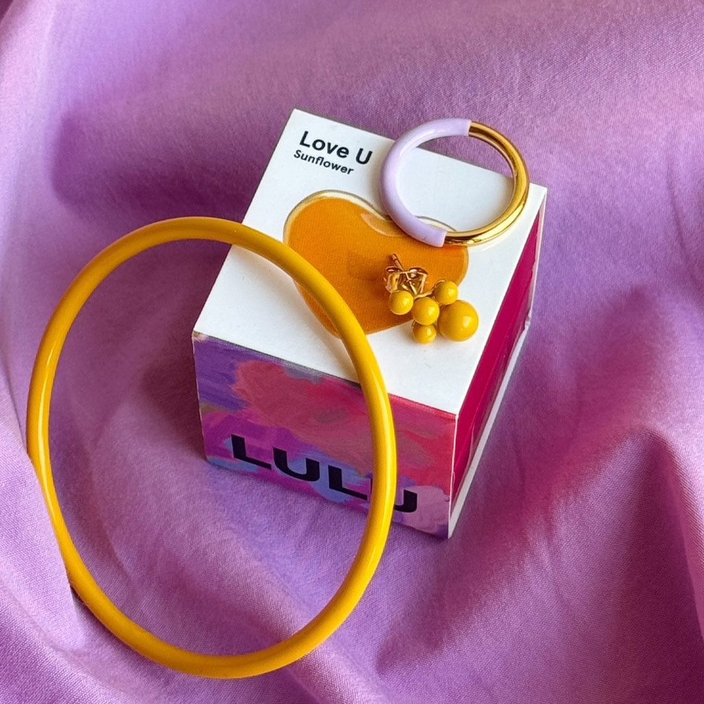 LULU Copenhagen Double Color Ring guldpläterad Rings Lila