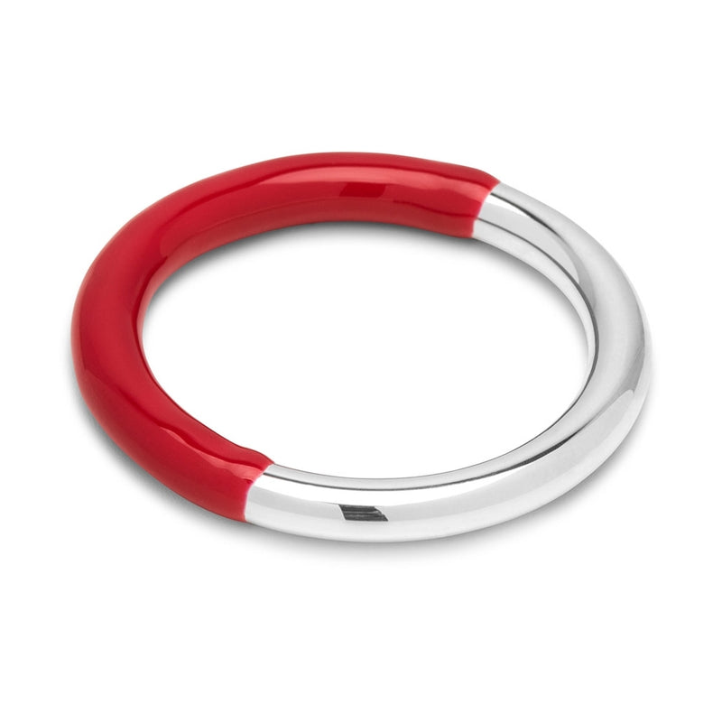 LULU Copenhagen Double Color Ring silver Rings Silver/Passion Red