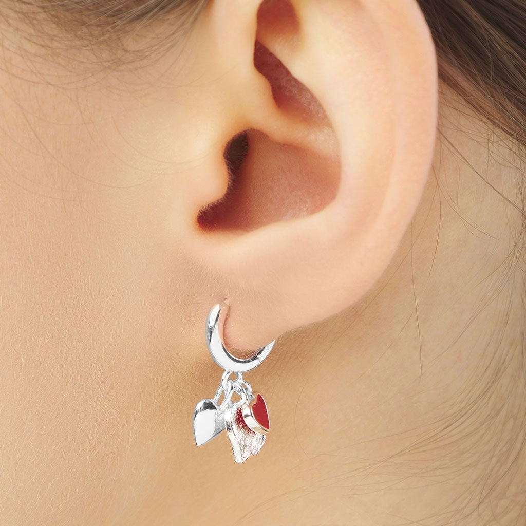 LULU Copenhagen Endless Love 1 st - Silverplateräd Ear stud, 1 pcs Passion Red