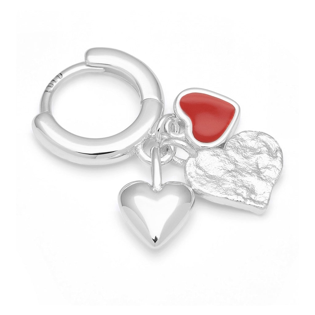 LULU Copenhagen Endless Love 1 st - Silverplateräd Ear stud, 1 pcs Passion Red