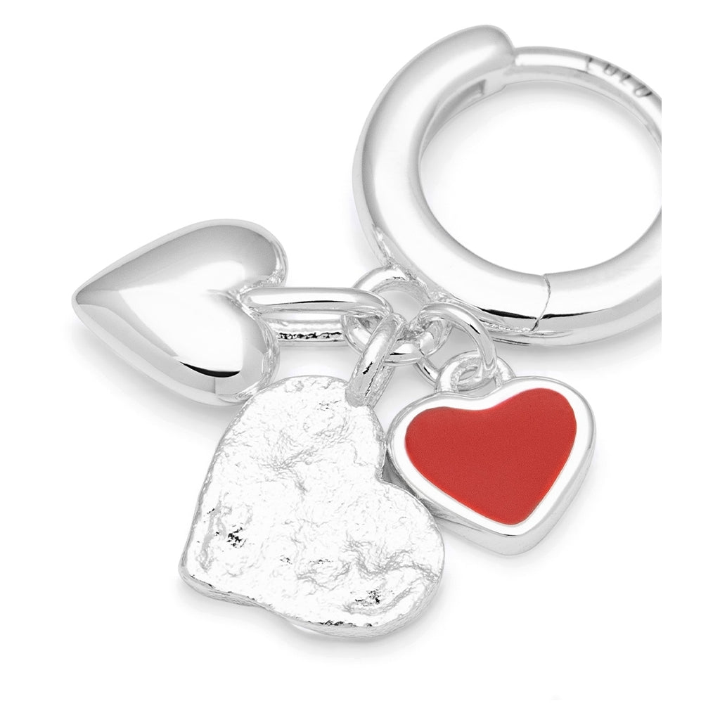 LULU Copenhagen Endless Love 1 st - Silverplateräd Ear stud, 1 pcs Passion Red