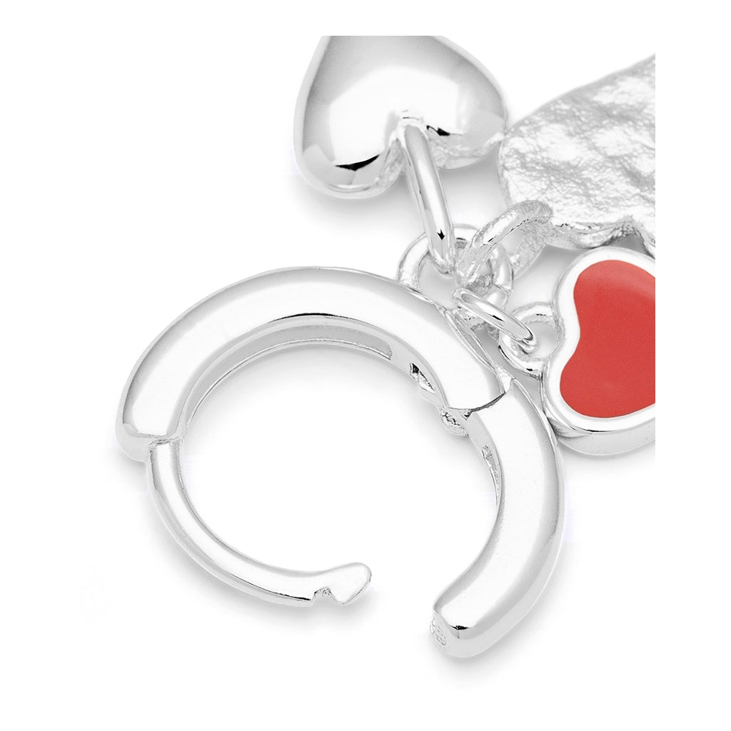 LULU Copenhagen Endless Love 1 st - Silverplateräd Ear stud, 1 pcs Passion Red