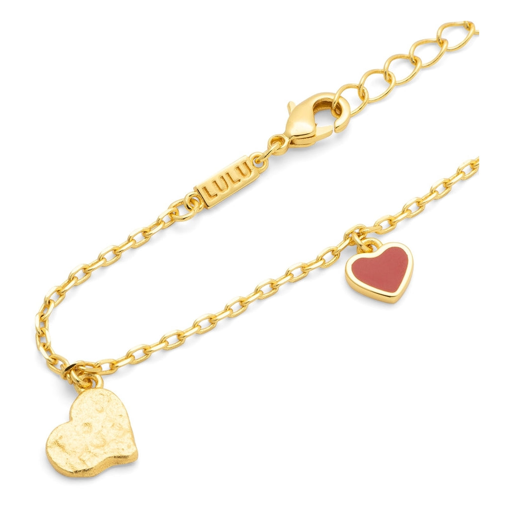 LULU Copenhagen Endless Love Armband - Guldplateräd Bracelets Passion Red
