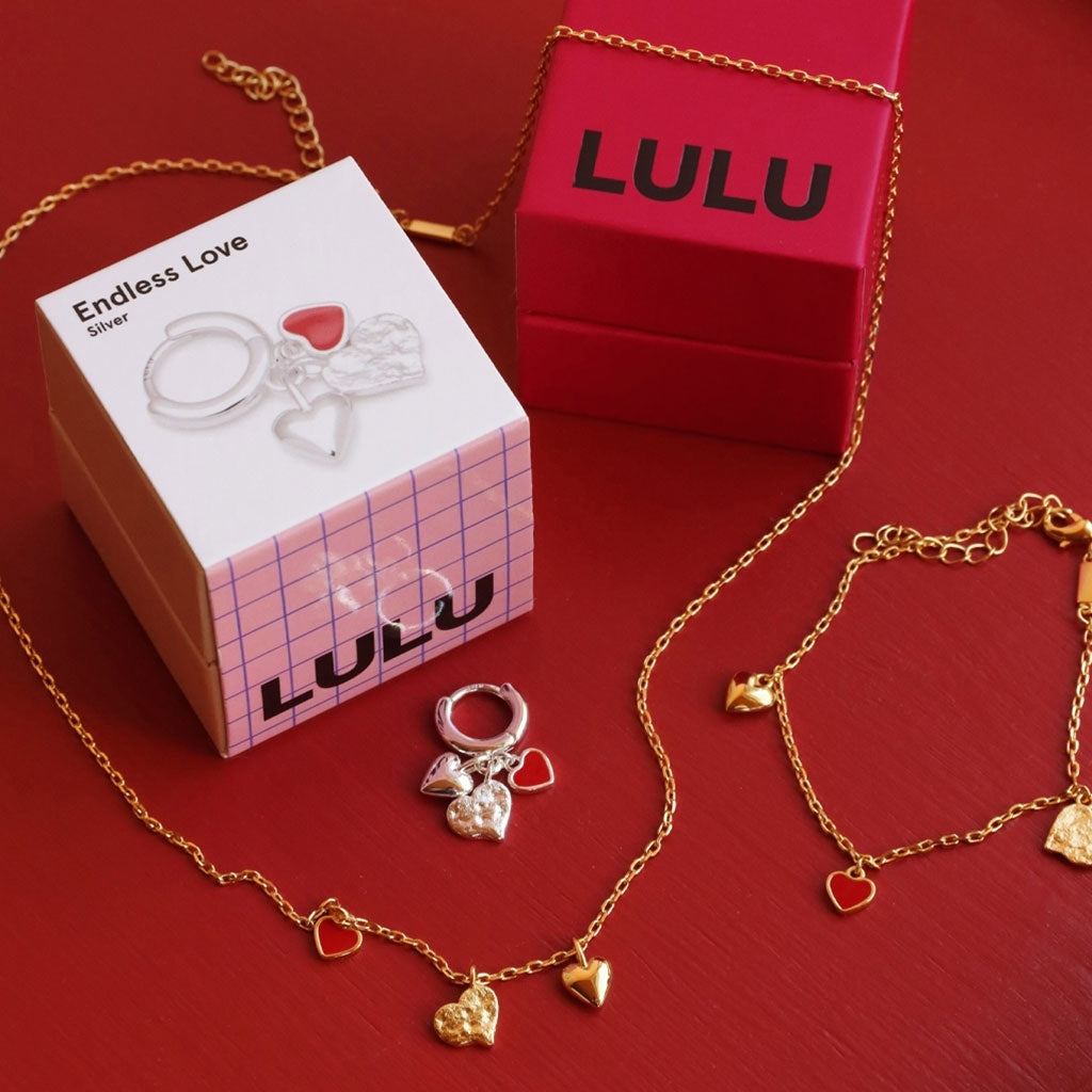 LULU Copenhagen Endless Love Armband - Guldplateräd Bracelets Passion Red