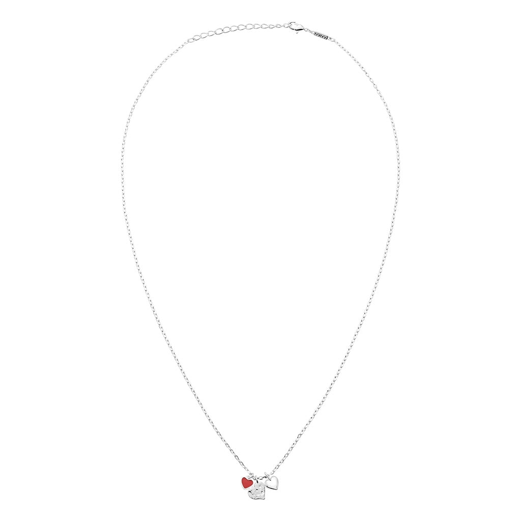 LULU Copenhagen Endless Love Halsband - Silverplateräd Necklaces Passion Red