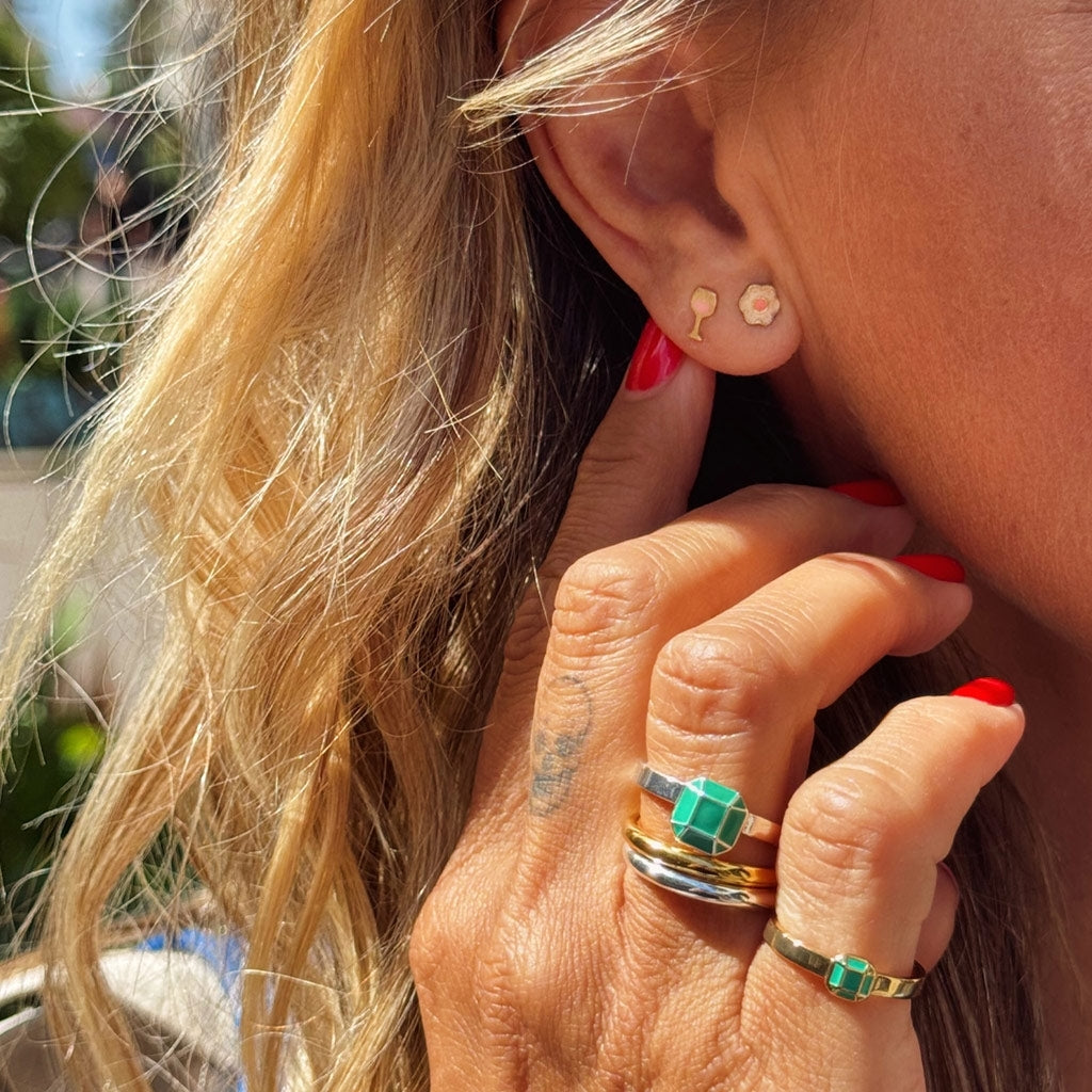 LULU Copenhagen Friday Rosé örhänge 1 st Ear stud, 1 pcs Guldpläterad