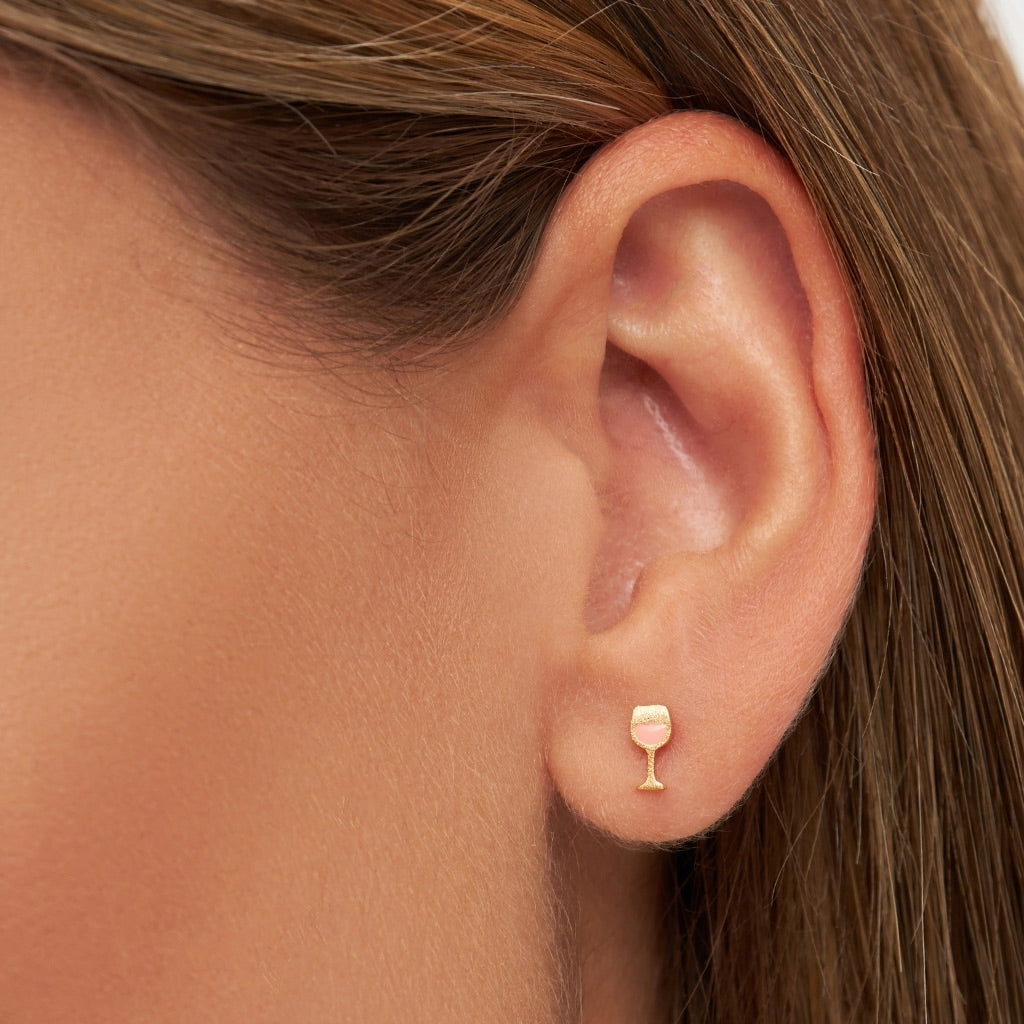 LULU Copenhagen Friday Rosé örhänge 1 st Ear stud, 1 pcs Guldpläterad