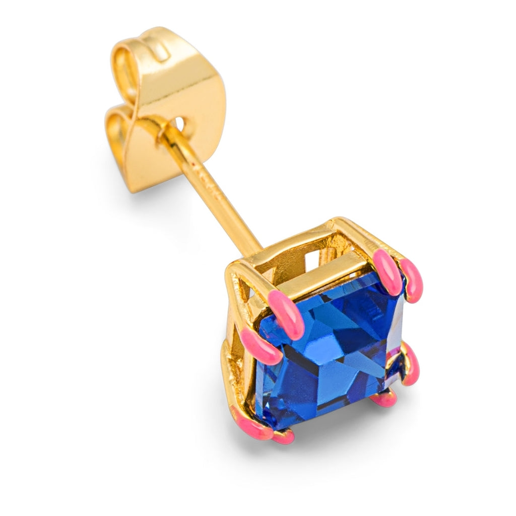 LULU Copenhagen Gala Crystal Bling örhänge 1 st Ear stud, 1 pcs Capri Blue/Pink