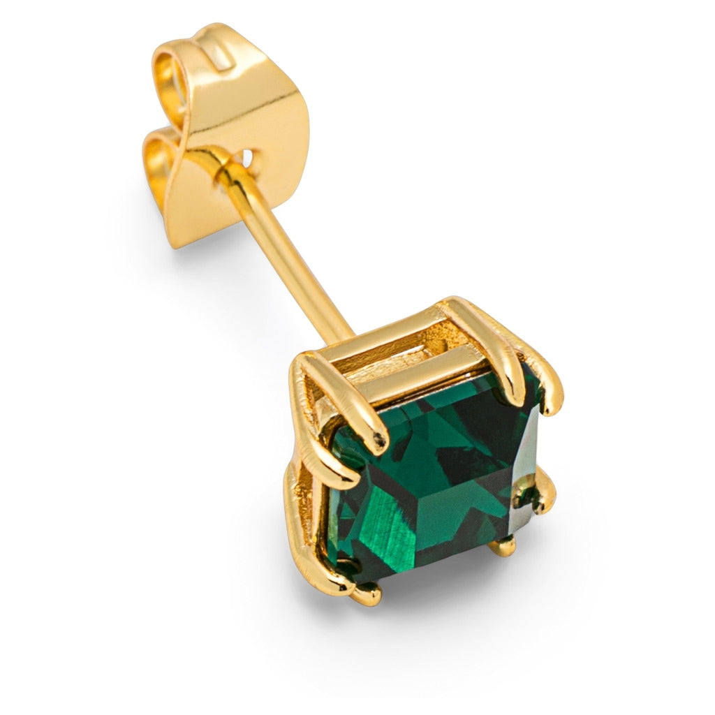 LULU Copenhagen Gala Crystal Bling örhänge 1 st Ear stud, 1 pcs Emerald/Gold Plated