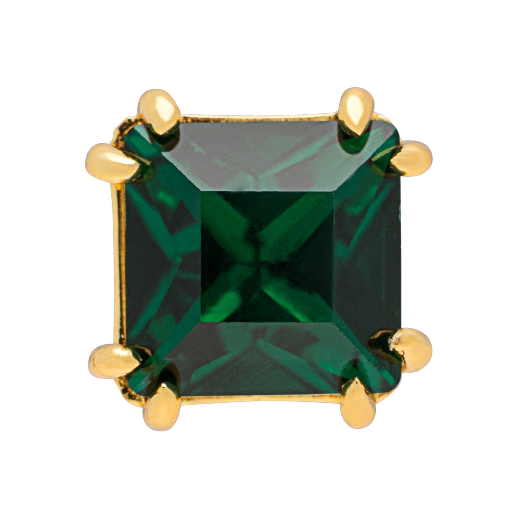 LULU Copenhagen Gala Crystal Bling örhänge 1 st Ear stud, 1 pcs Emerald/Gold Plated