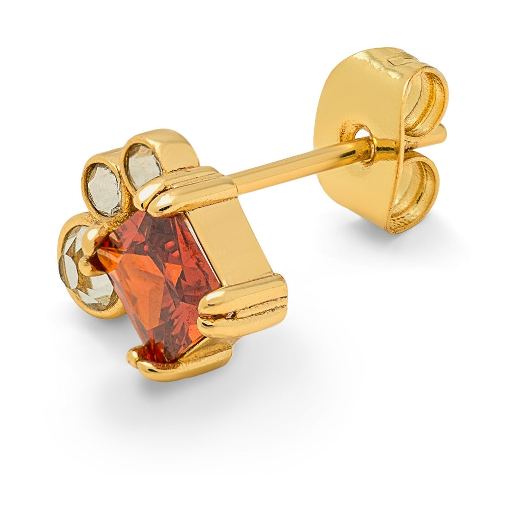 LULU Copenhagen Gala Red Bling Left örhänge 1 st Ear stud, 1 pcs Guldpläterad
