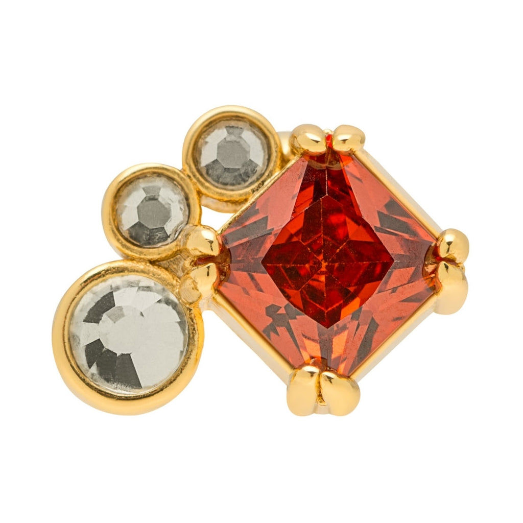 LULU Copenhagen Gala Red Bling Left örhänge 1 st Ear stud, 1 pcs Guldpläterad