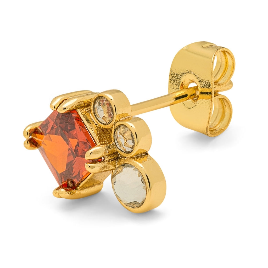 LULU Copenhagen Gala Red Bling Right örhänge 1 st Ear stud, 1 pcs Guldpläterad