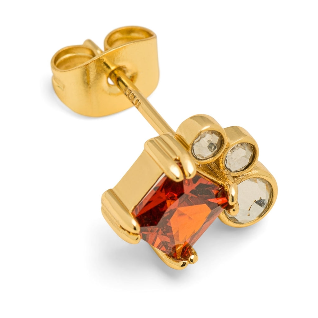 LULU Copenhagen Gala Red Bling Right örhänge 1 st Ear stud, 1 pcs Guldpläterad