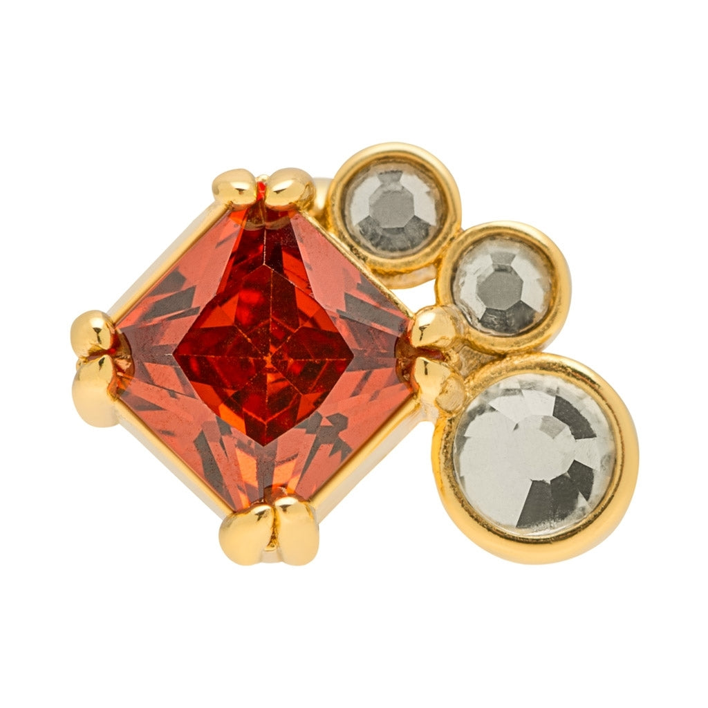 LULU Copenhagen Gala Red Bling Right örhänge 1 st Ear stud, 1 pcs Guldpläterad