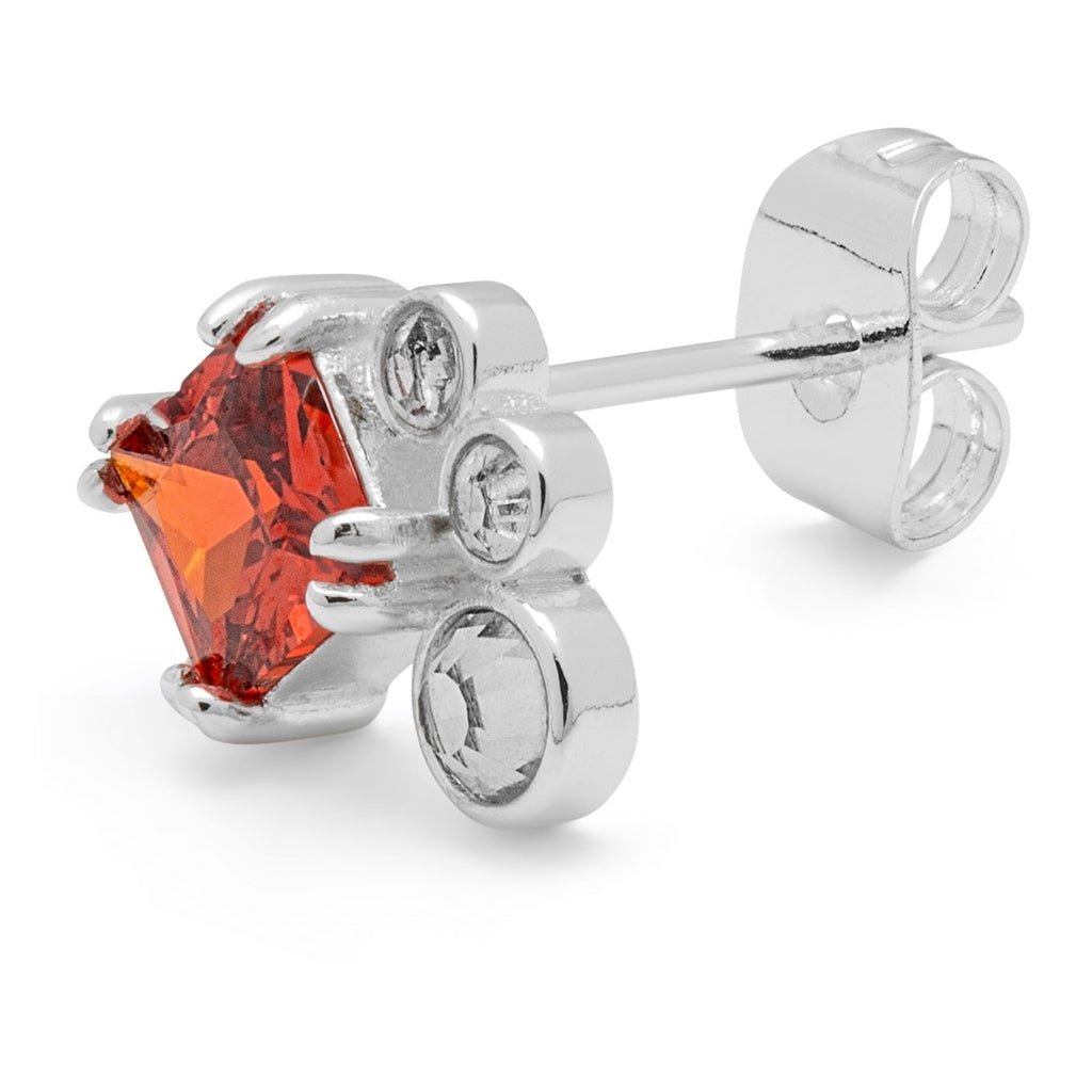 LULU Copenhagen Gala Red Bling Right örhänge 1 st Ear stud, 1 pcs Silver Plated