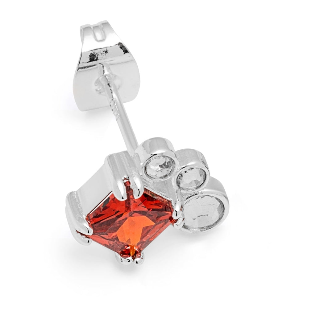 LULU Copenhagen Gala Red Bling Right örhänge 1 st Ear stud, 1 pcs Silver Plated