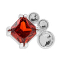 Gala Red Bling Right örhänge 1 st - Silver Plated