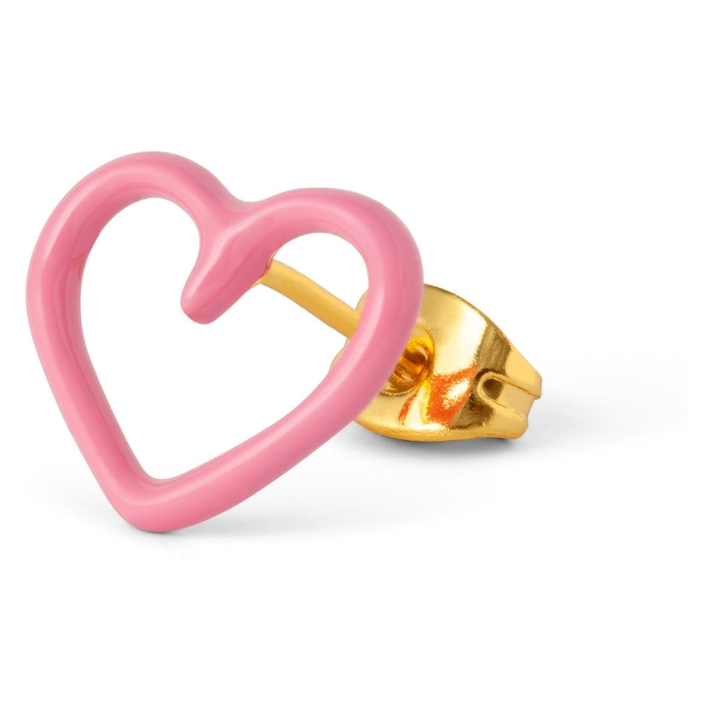 LULU Copenhagen Happy Heart örhänge 1 st Ear stud, 1 pcs Rosa