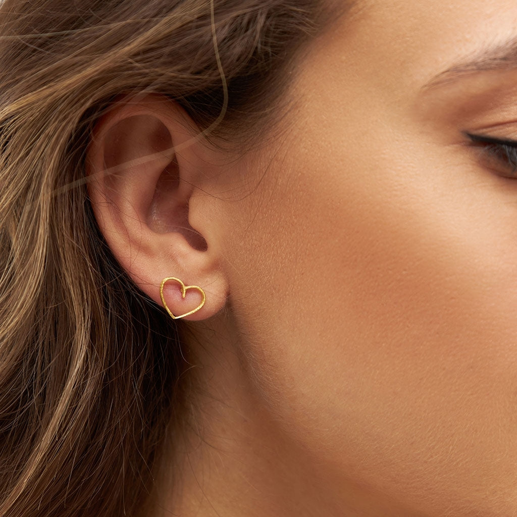 LULU Copenhagen Happy Heart örhänge 1 st Ear stud, 1 pcs Guldpläterad