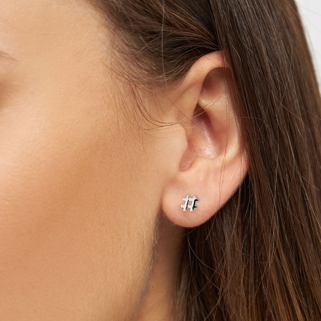 LULU Copenhagen Hashtag örhänge 1 st Ear stud, 1 pcs Silver