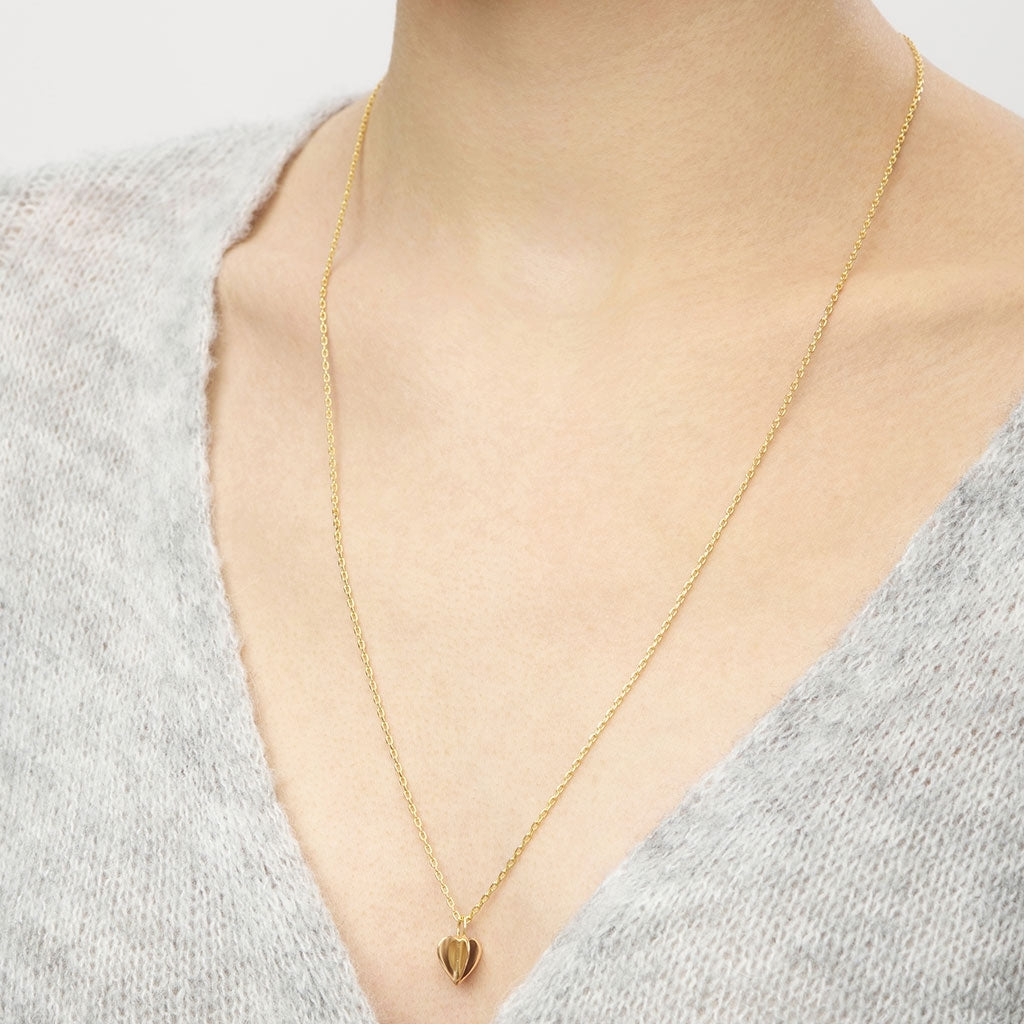 LULU Copenhagen Lemon Heart Halsband Guldpläterad Necklaces Guldpläterad