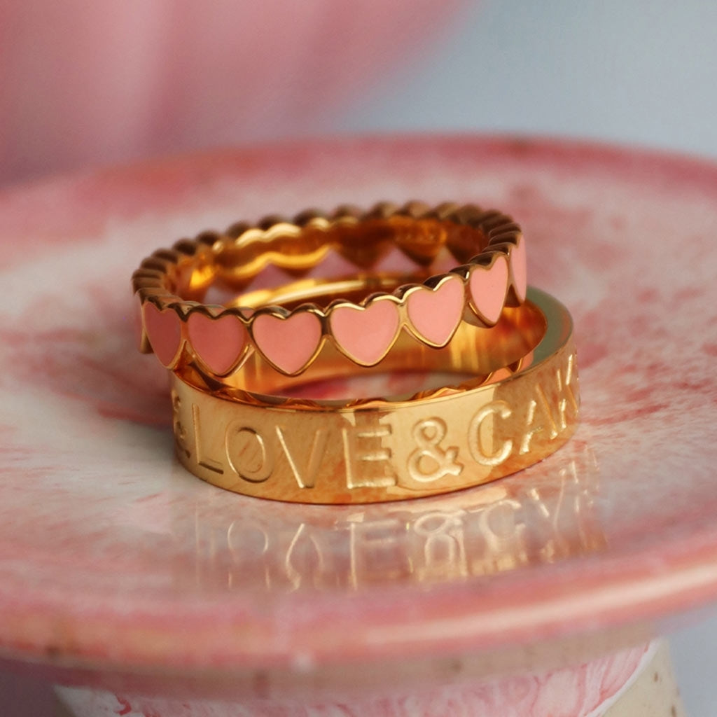 LULU Copenhagen Love & Cake Ring Rings Guldpläterad