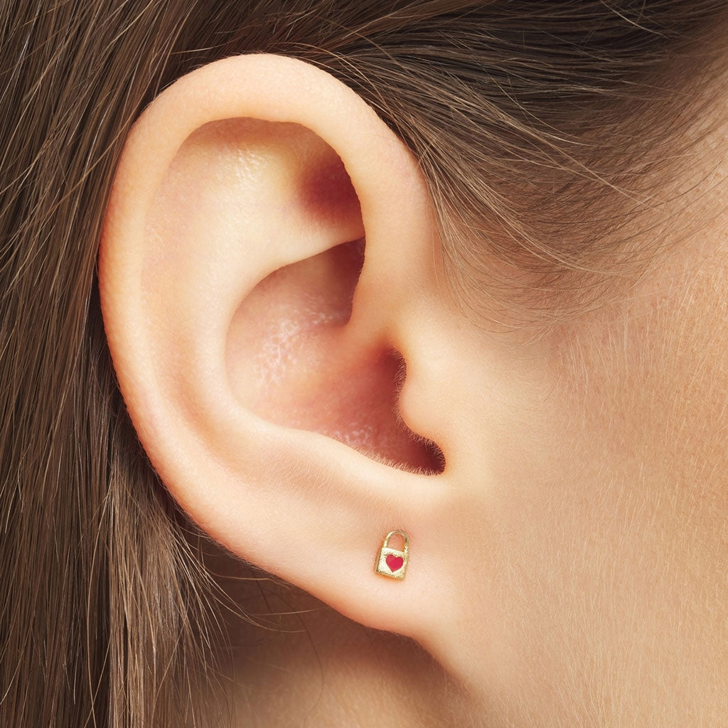 LULU Copenhagen Love Lock 1 st Ear stud, 1 pcs Guldpläterad