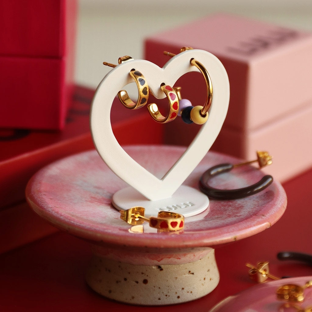LULU Copenhagen Love Repeat hoops par - Guldplateräd Hoops Cocoa Powder