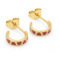 Love Repeat hoops par - Guldplateräd - Passion Red