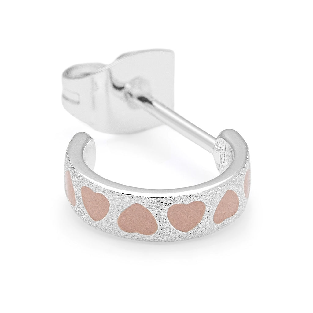 LULU Copenhagen Love Repeat hoops par - Silverplateräd Hoops Dusty Peach