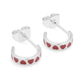 Love Repeat hoops par - Silverplateräd - Passion Red