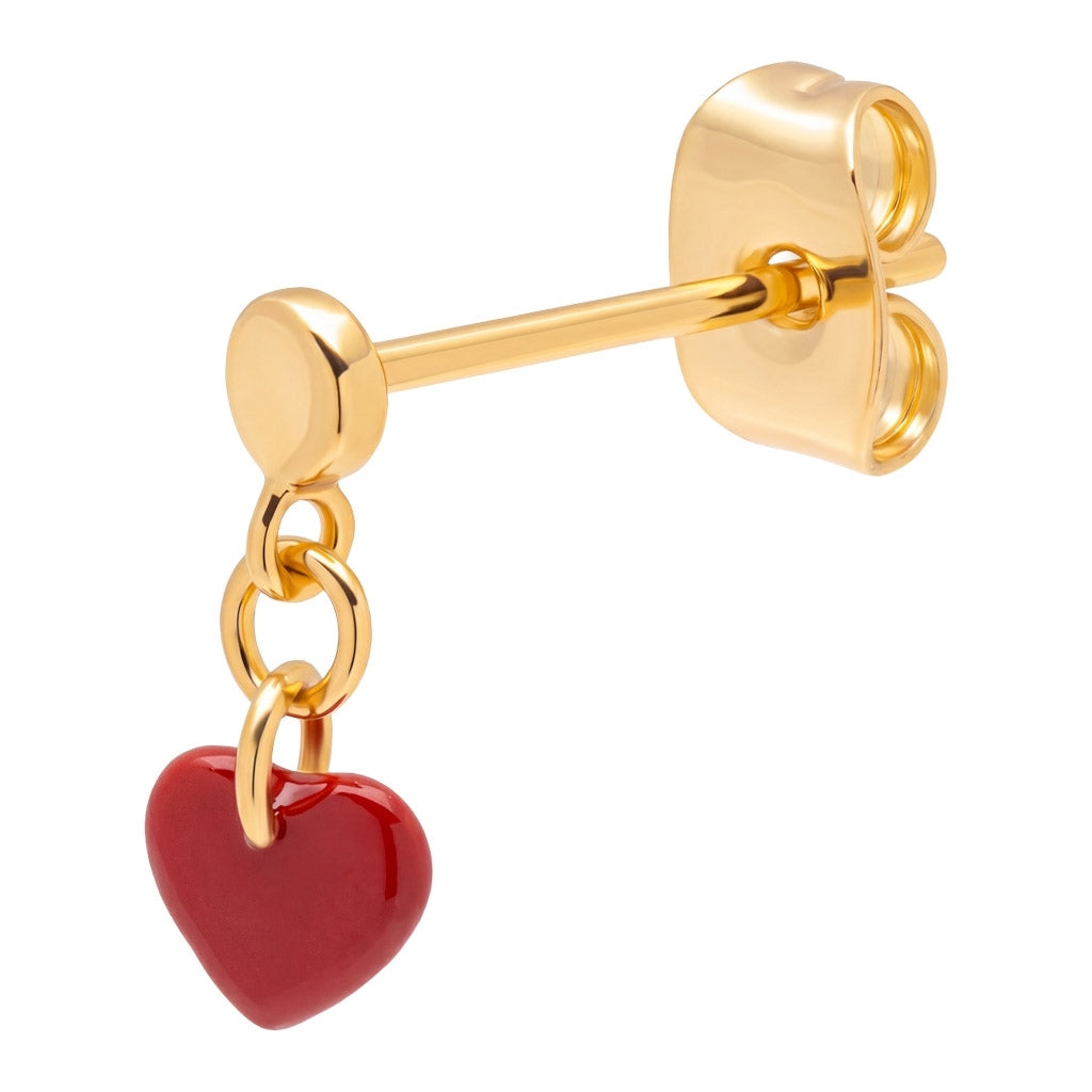 LULU Copenhagen Love U Dangling örhänge 1 st Ear stud, 1 pcs Passion Red