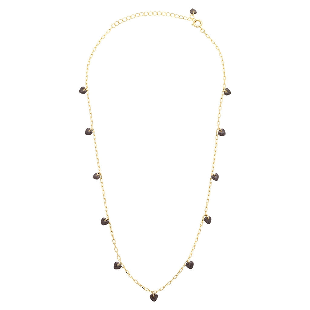 LULU Copenhagen Love U Halsband guldpläterad Necklaces Cocoa Powder