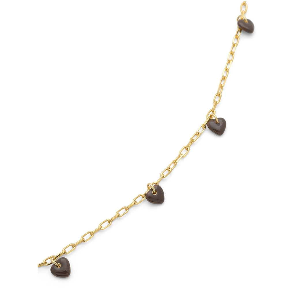 LULU Copenhagen Love U Halsband guldpläterad Necklaces Cocoa Powder