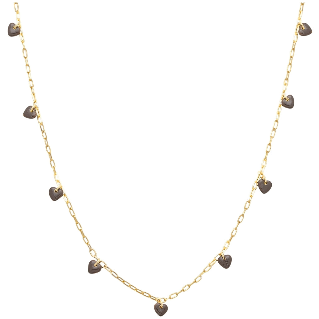 LULU Copenhagen Love U Halsband guldpläterad Necklaces Cocoa Powder