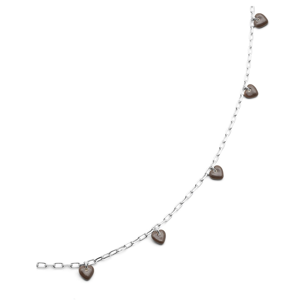 LULU Copenhagen Love U Halsband silverpläterad Necklaces Cocoa Powder