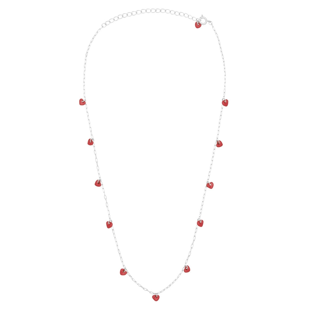 LULU Copenhagen Love U Halsband silverpläterad Necklaces Passion Red