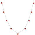 Love U Halsband silverpläterad - Passion Red