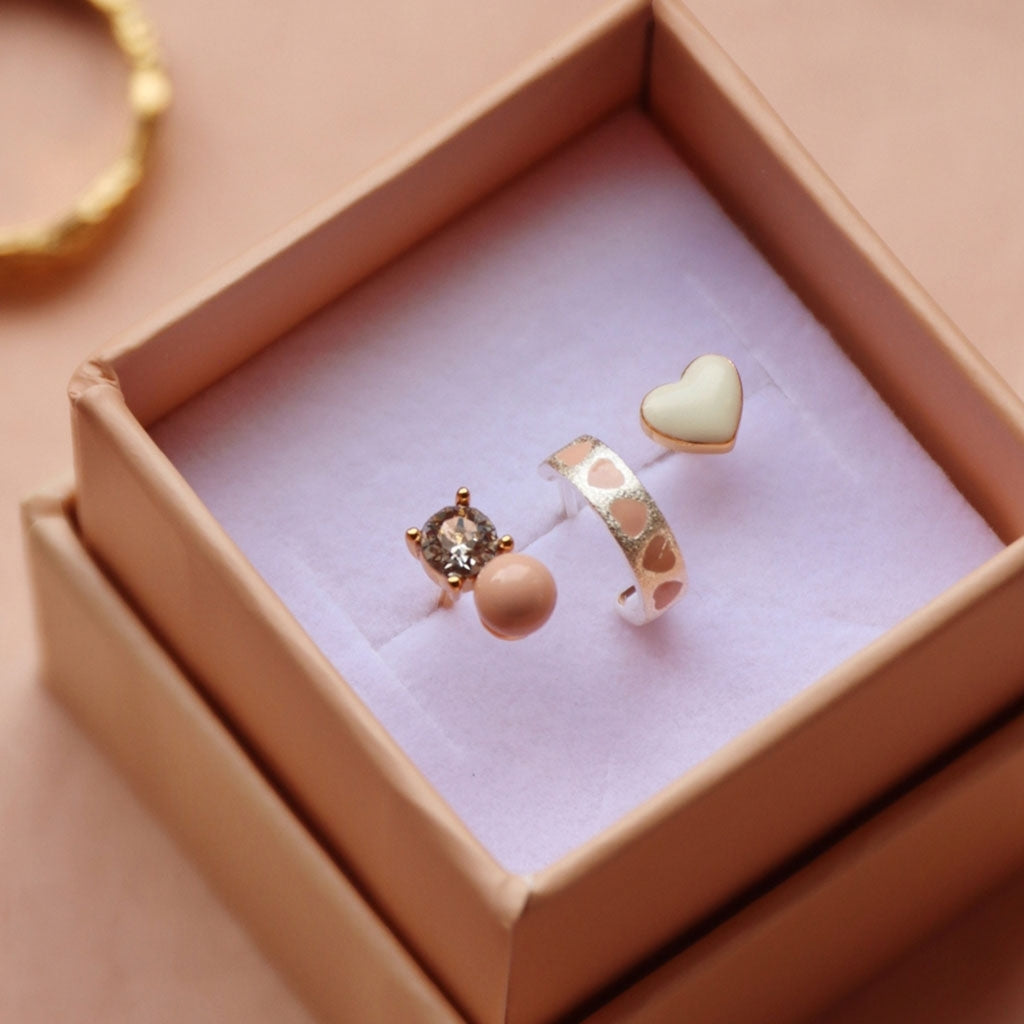 LULU Copenhagen Love U örhänge 1 st Ear stud, 1 pcs Coconut Milk