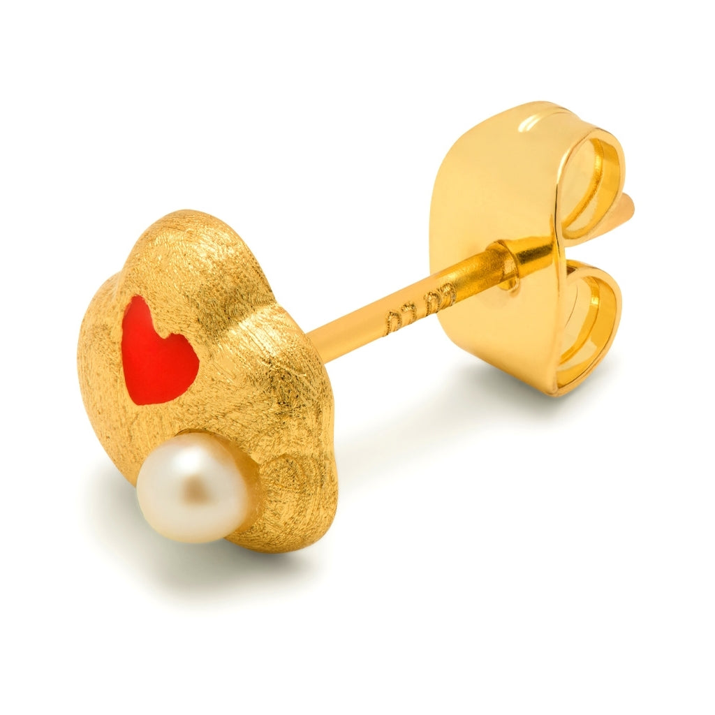 LULU Copenhagen Magic Stone Heart örhänge 1 st Ear stud, 1 pcs Guldpläterad